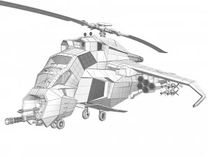 헬리콥터 공격 프로토타입 3D 모델
