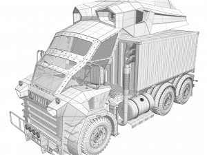Heavy military truck 3D Model