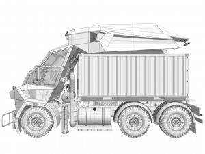 Heavy military truck 3D Model