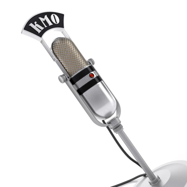 Microphone vintage kmo Model 3D .c4d .max .obj .3ds .fbx .stl .blend 