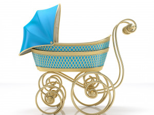 Baby pram retro Model 3D