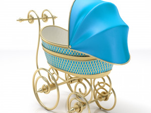 Baby pram retro Model 3D