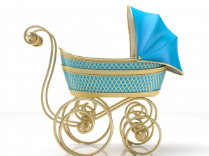 Baby pram retro Model 3D