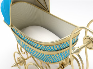 Baby pram retro Model 3D