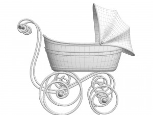 Baby pram retro Model 3D