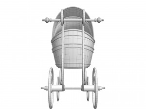 Baby pram retro Model 3D