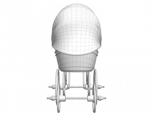 Baby pram retro Model 3D