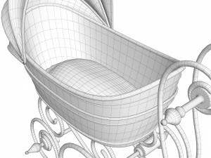 Baby pram retro Model 3D