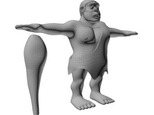caveman cartoon Modello 3D