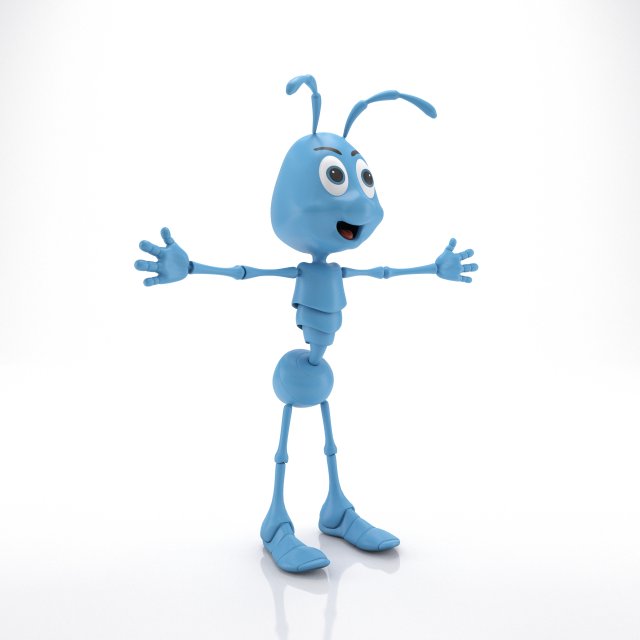 Cartoon Ant Modello 3D .c4d .max .obj .3ds .fbx .stl .blend 