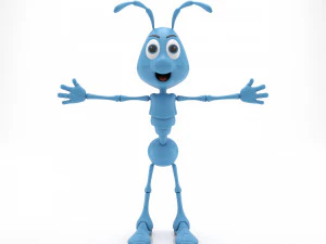 Semut Kartun Model 3D