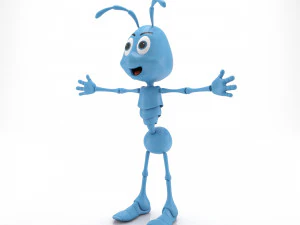 Semut Kartun Model 3D