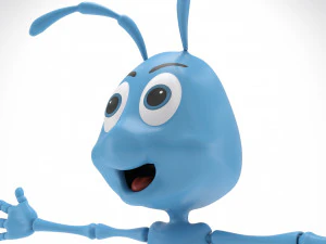Semut Kartun Model 3D