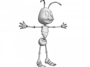 Semut Kartun Model 3D