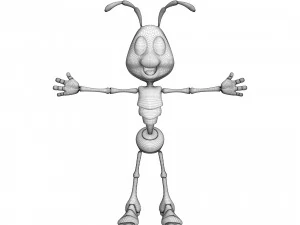 Semut Kartun Model 3D