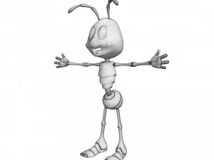 Semut Kartun Model 3D