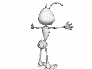 Semut Kartun Model 3D