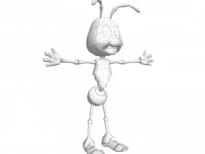 Semut Kartun Model 3D