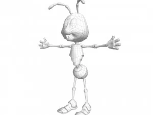 Semut Kartun Model 3D