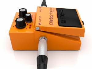 Boss distortion ds-1 guitar effect pedal Modello 3D