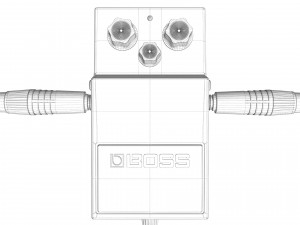 Boss distortion ds-1 guitar effect pedal Modello 3D