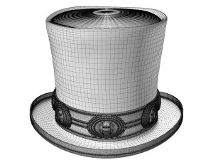 Eğik &ccedil;izgi şapkası 3D Model