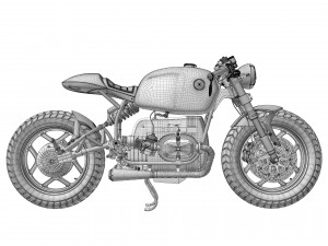Cafe racer motorcycle r100 Modelo 3D