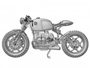 Cafe racer motorcycle r100 3D Model