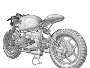 Cafe racer motorcycle r100 3D Model