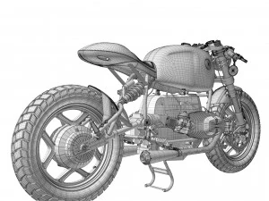 Cafe racer motorcycle r100 3D Model