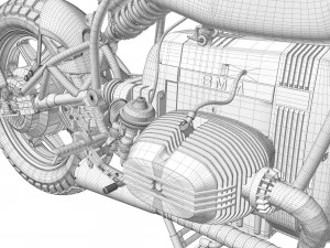 Cafe racer motorcycle r100 3D Model