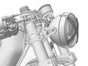 Cafe racer motorcycle r100 3D Model