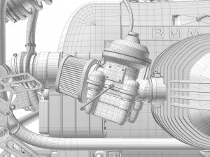 Cafe racer motorcycle r100 3D Model