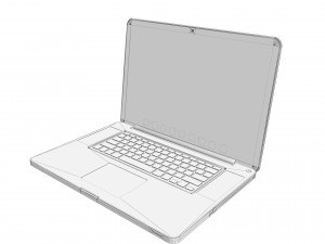 Mac book 17pp 3D Model