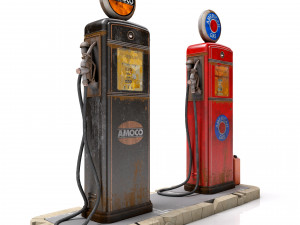 Old gas pump 3D मॉडल
