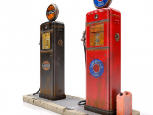Old gas pump 3D मॉडल
