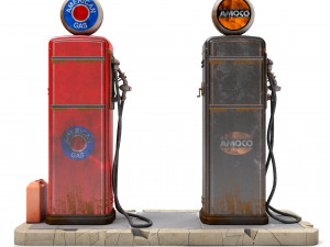 Old gas pump 3D मॉडल