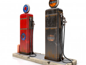 Old gas pump 3D मॉडल