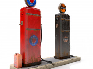 Old gas pump 3D मॉडल