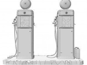 Old gas pump 3D मॉडल
