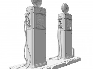 Old gas pump 3D मॉडल