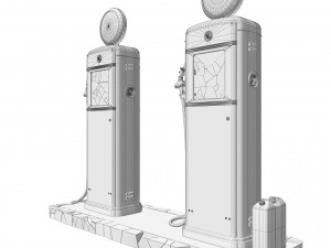 Old gas pump 3D मॉडल