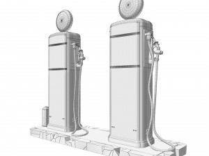 Old gas pump 3D मॉडल