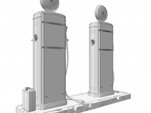 Old gas pump 3D मॉडल