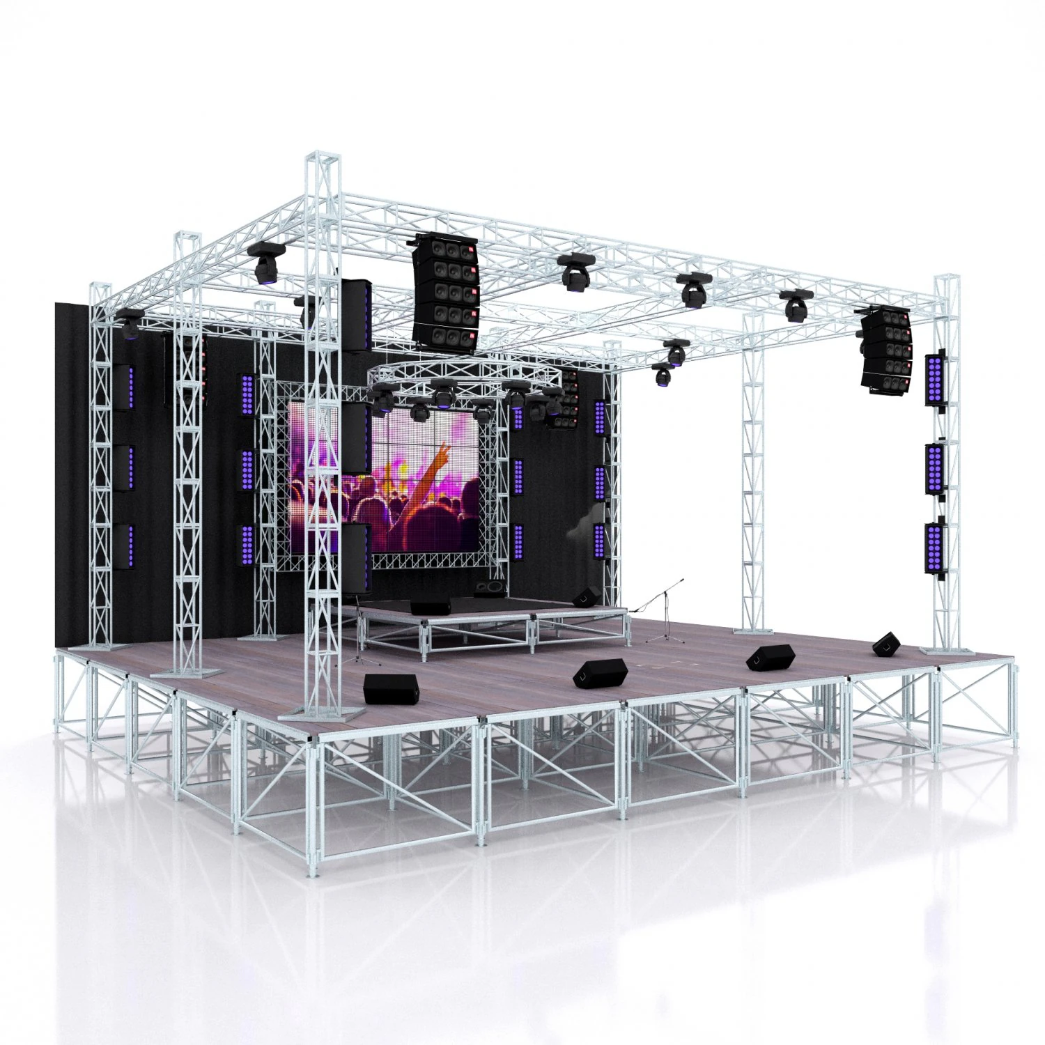 Concert music stage 3D Model .c4d .max .obj .3ds .fbx .stl .blend