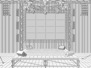 Concert music stage 3D Model