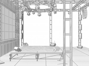 Concert music stage 3D Model