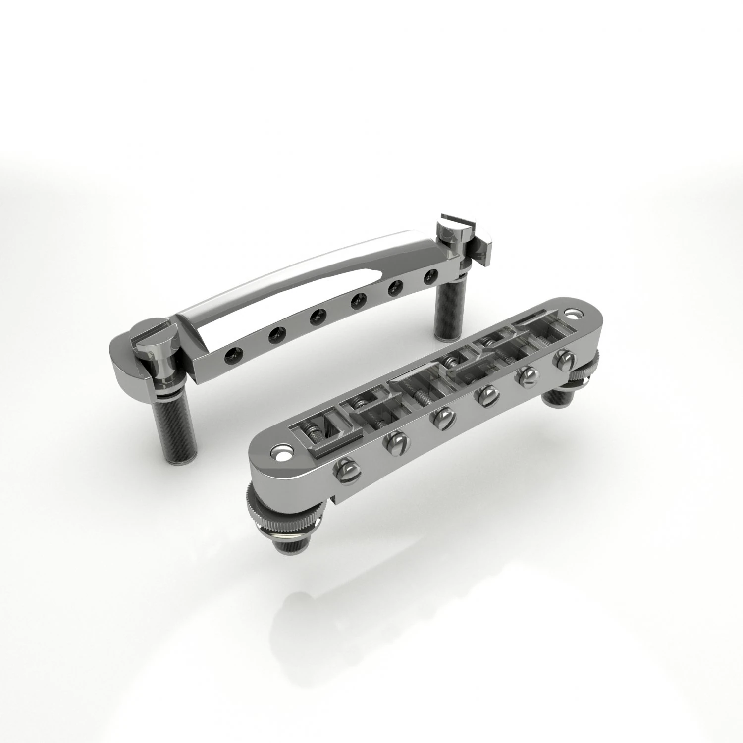 Tune o matic guitar bridge shaller 3D Model .c4d .max .obj .3ds .fbx .stl .blend 