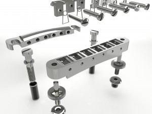 Tune o matic guitar bridge shaller 3D Model