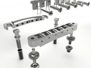 Tune o matic guitar bridge shaller 3D Model